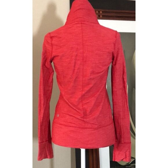 Lululemon Daily Yoga Jacket Reversible Slub Denim Love Red Size 8 - Picture 5 of 7